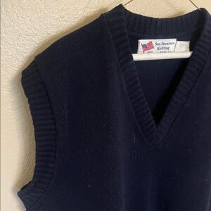 Vintage San Francisco Kitting Mills V-Neck Sweater Vest M Made in USA